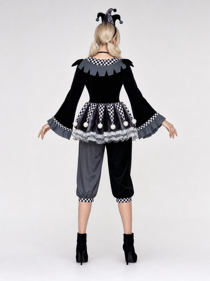 Gothic-Style Clown Costume for Halloween