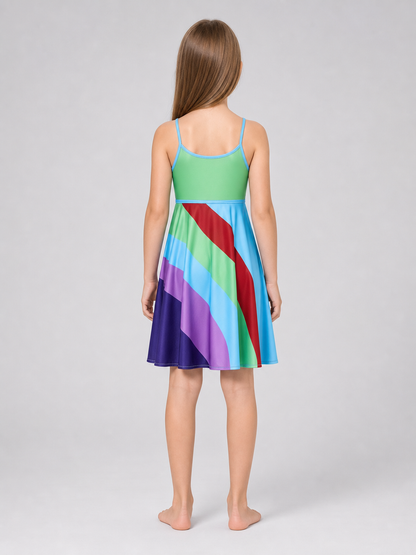 Cosplay Dress with Color Inserts and Cutout