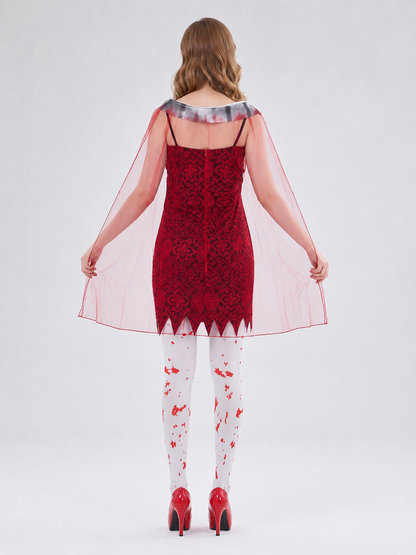 Costume with Dress and Sheer Cape