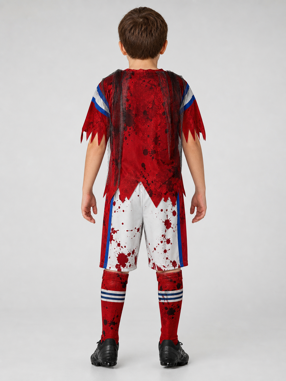 Zombie Sports Costume with a 13 Print and Bloody Streaks