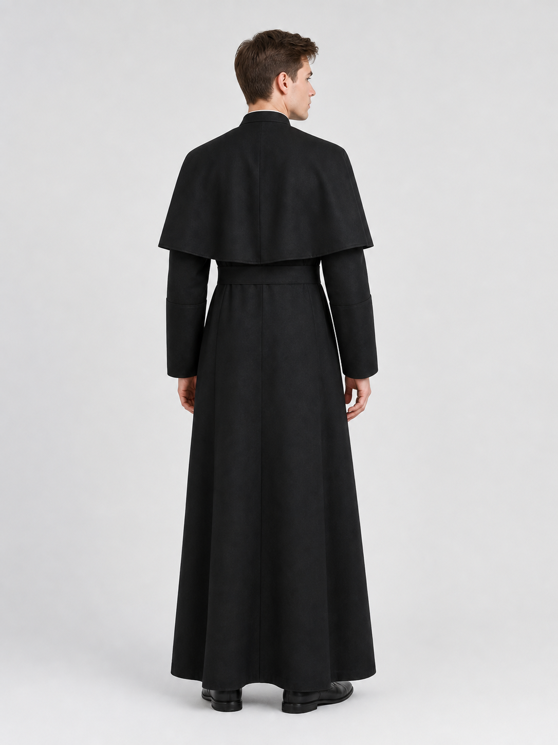 Black Halloween Cosplay Cassock with Cross