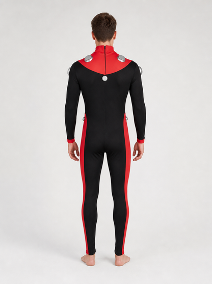 Scott Duval Cosplay Costume, Black and Red Jumpsuit