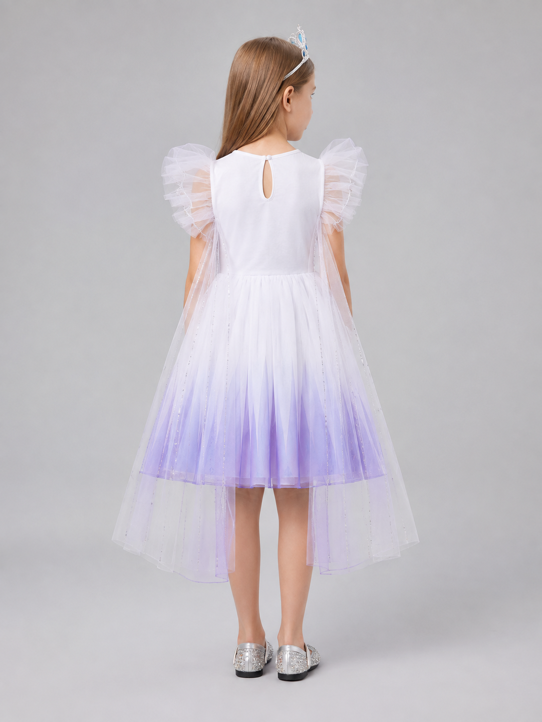 Carnival Dress with a Layered Skirt back view