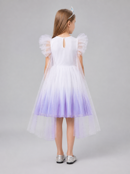 Carnival Dress with a Layered Skirt back view