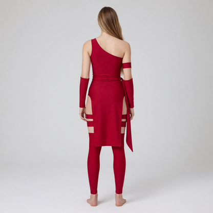 Marvel Elektra Red Cosplay Costume with Accessories