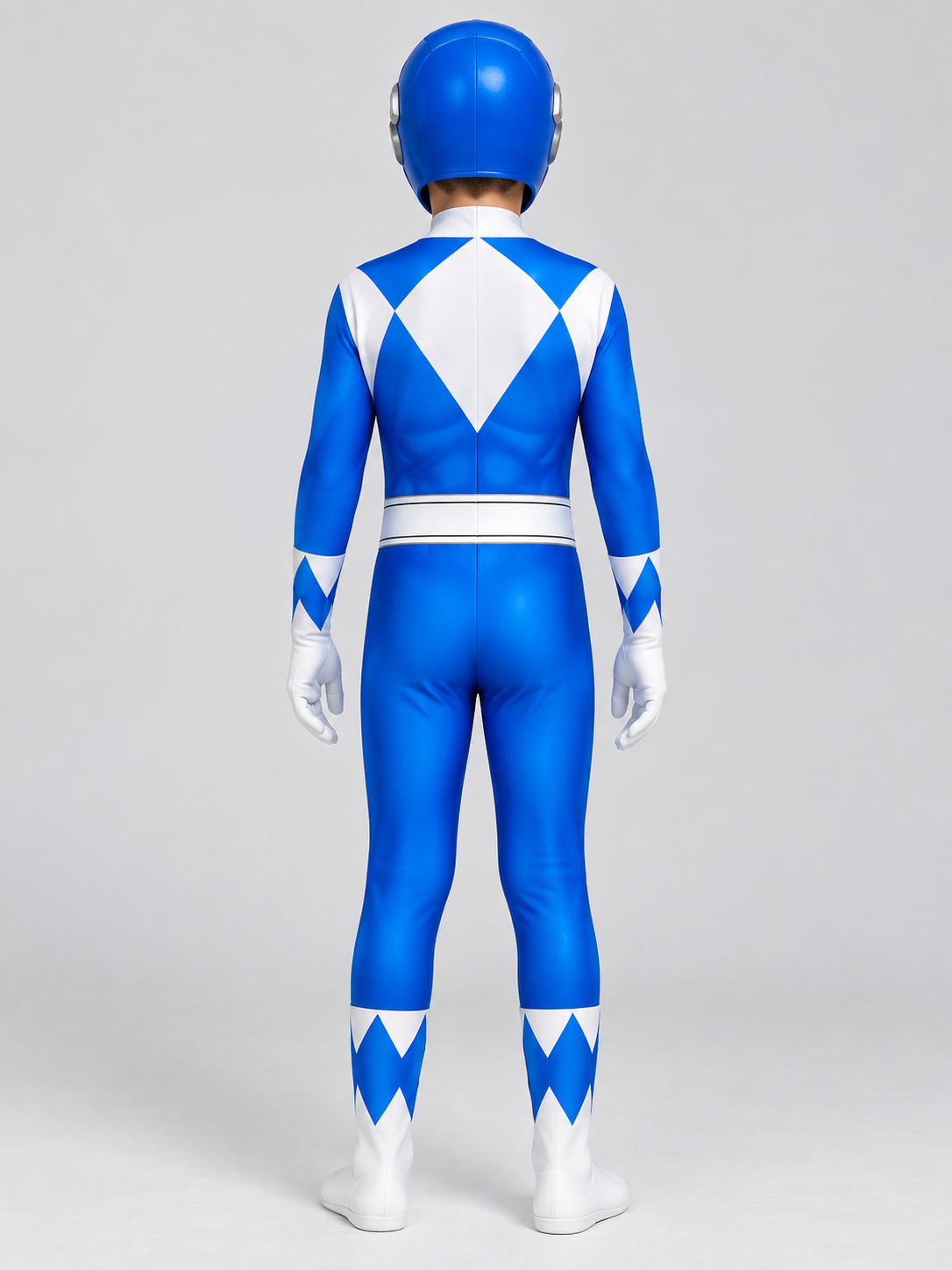 Blue Cosplay Costume Jumpsuit with Geometric Pattern