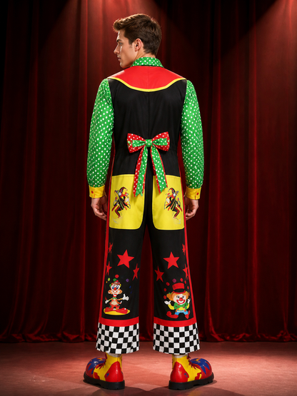 Clown Costume Jumpsuit for Masquerades, Stage Performances, and Cosplay back view