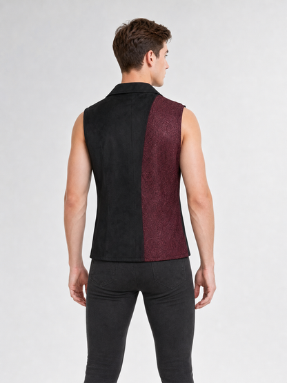 Asymmetrical Sleeveless Steampunk Vest