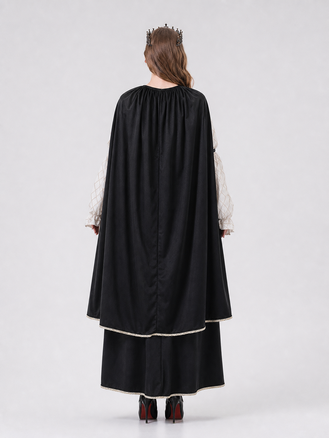 Queen Costume Dress with Cape and Crown