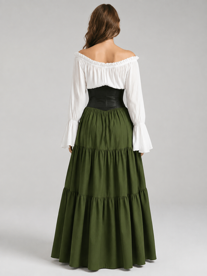 Long Renaissance Dress with Corset Insert back view