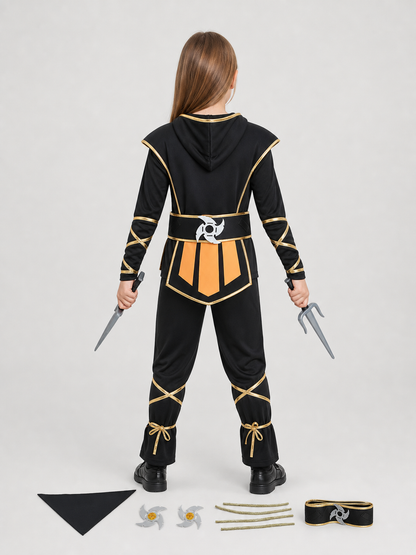 Ninja Cosplay Costume with Mask and Accessories back view