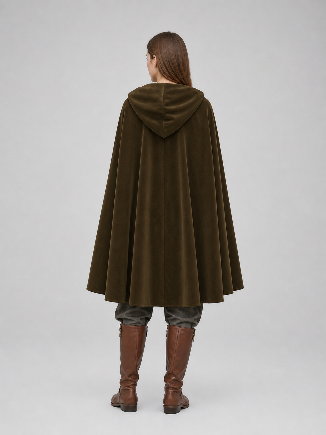 Brown Hooded Costume Cape
