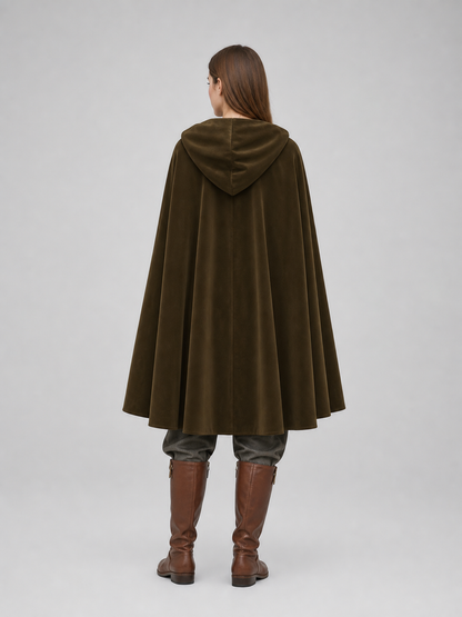 Brown Hooded Costume Cape