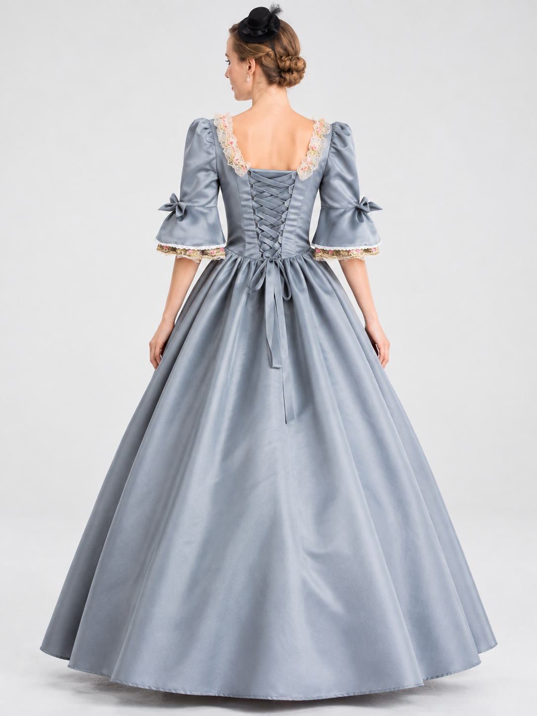 Gray and Silver Adult Carnival Dress with Hat