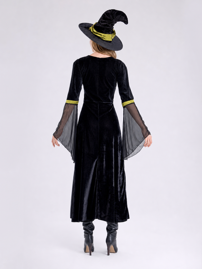 Witch Costume with Hat and Long Dress