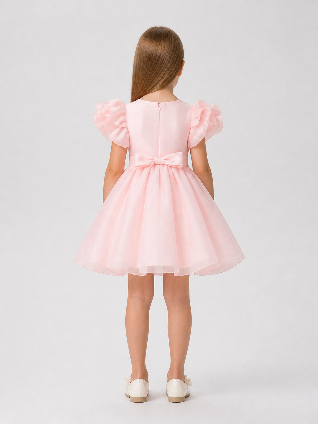 Full Dress with Layered Skirt and Sequins back view