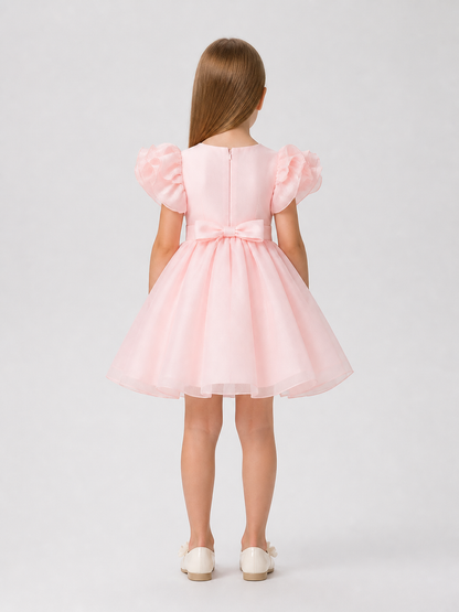 Full Dress with Layered Skirt and Sequins back view