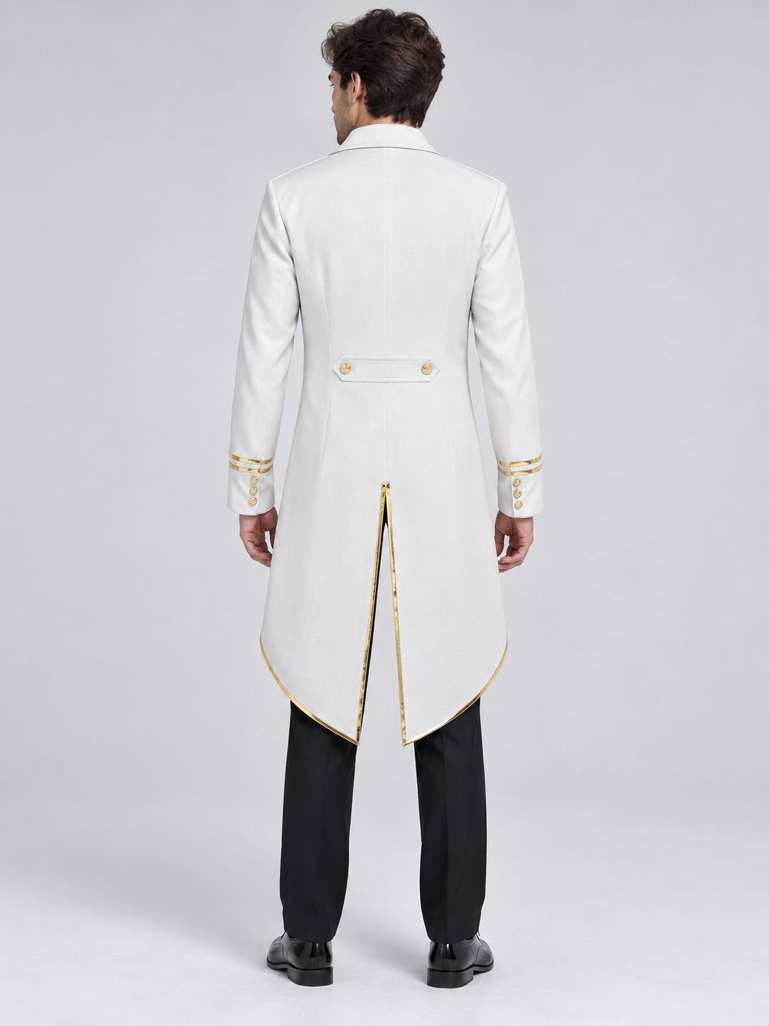 White Tailcoat with Gold Trim and Buttons