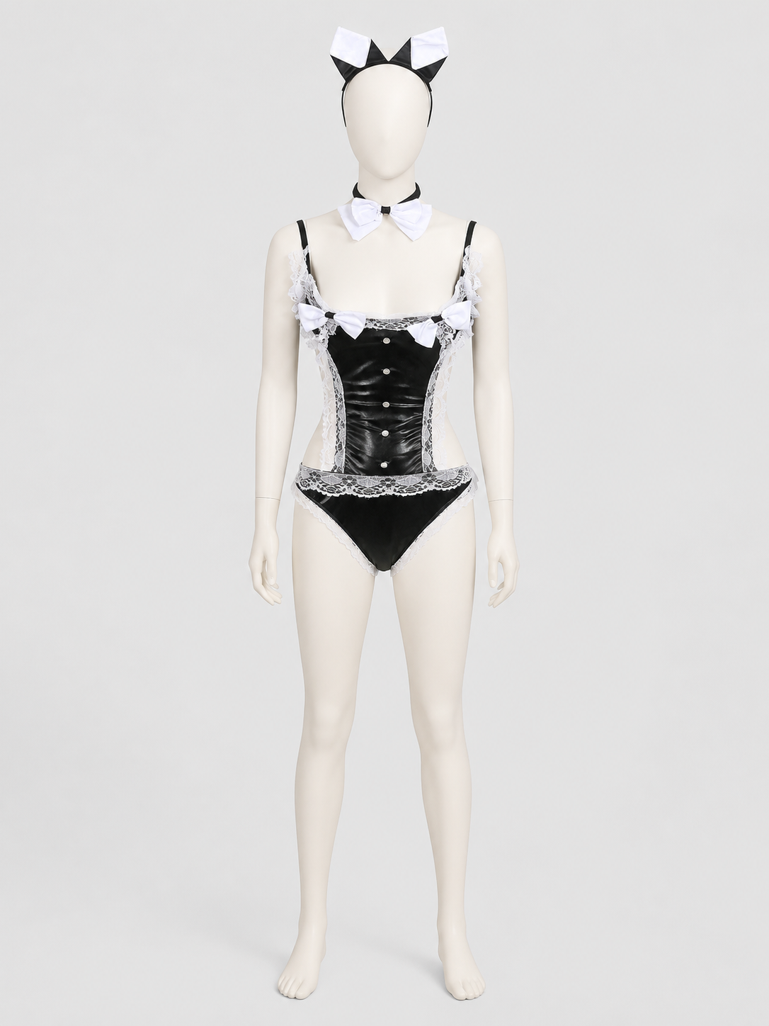Lace Bunny Costume with Bodysuit and Ears for Cosplay back view