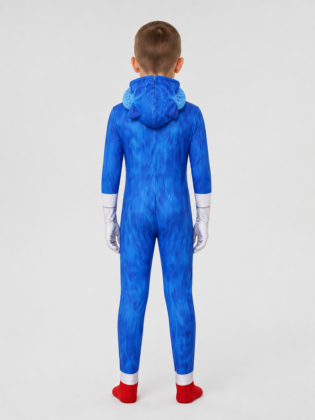 Sonic Hooded Jumpsuit Costume for Cosplay back view