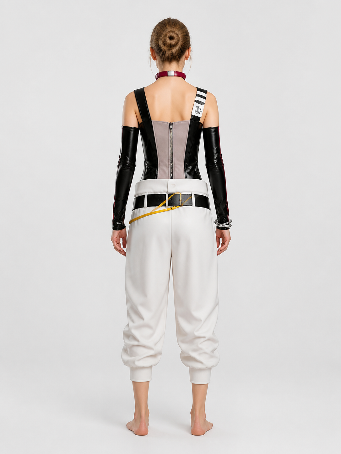 Semyu Griers Cosplay Costume with Belt and Arm Sleeves back view