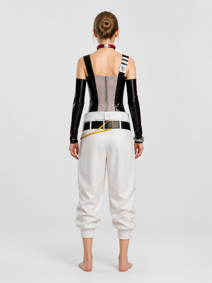 Semyu Griers Cosplay Costume with Belt and Arm Sleeves back view