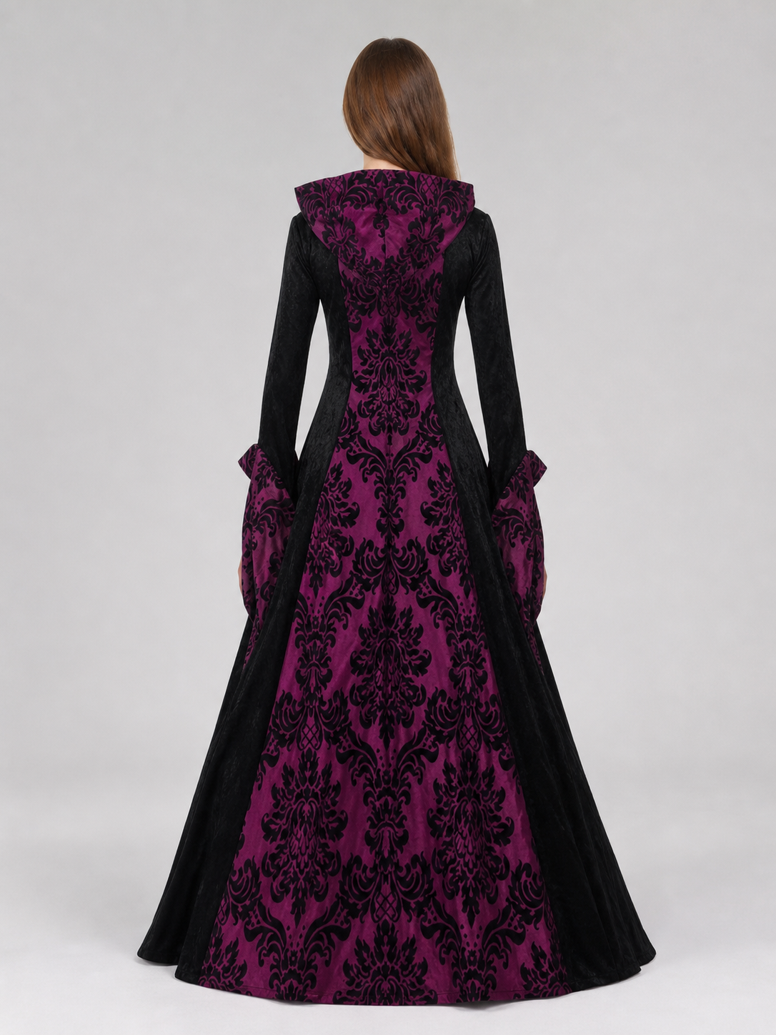 Gothic Hooded Dress with a Full Skirt