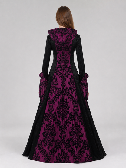 Gothic Hooded Dress with a Full Skirt