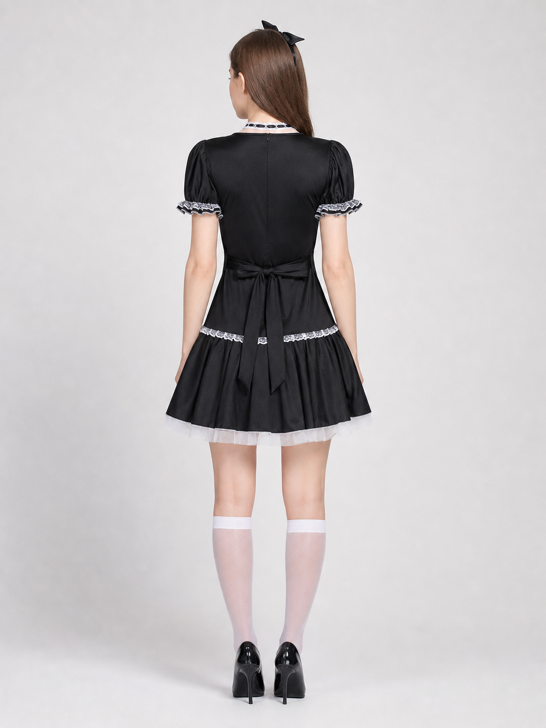 Gothic Lace and Bow Dress Set