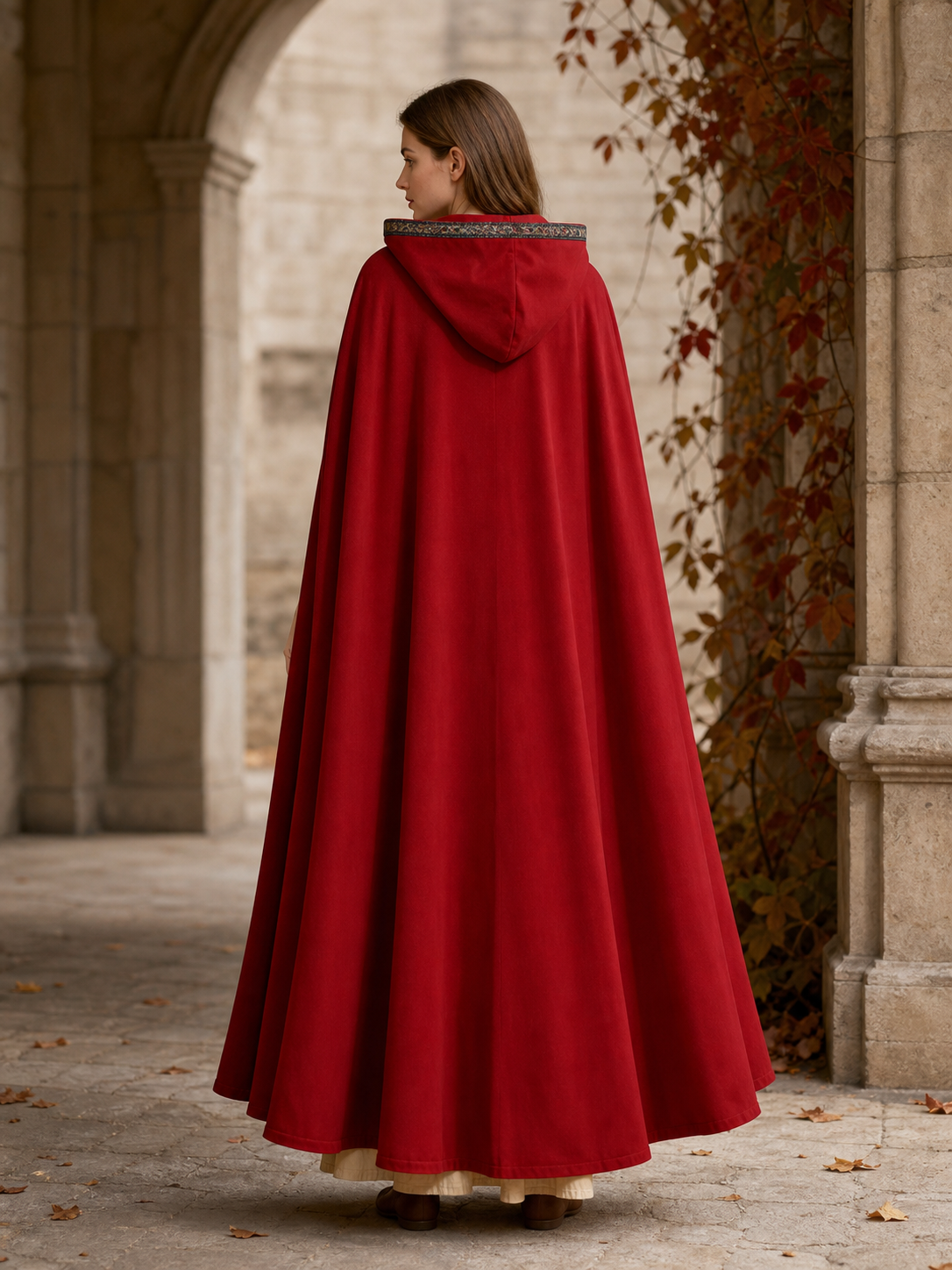 Red Hooded Carnival Cloak for Cosplay