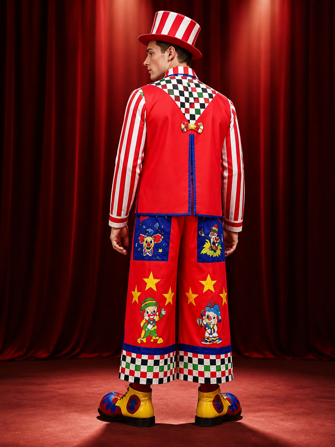 Circus Clown Costume for Adults, Carnival Costume for Performances