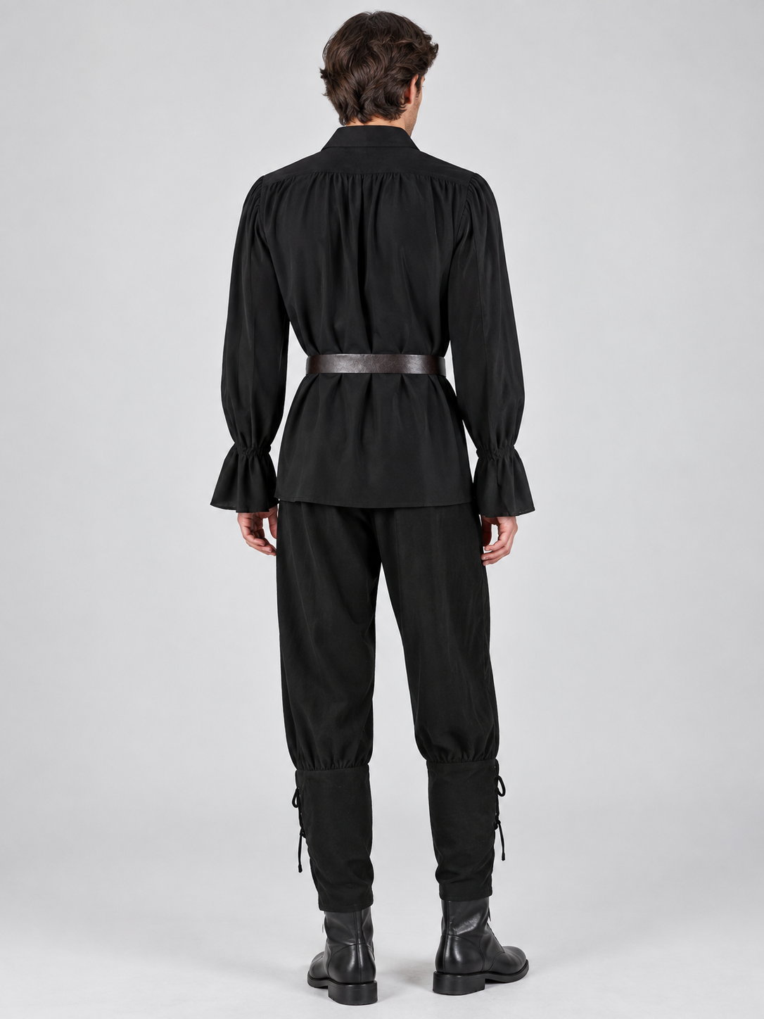 Medieval-Style Costume: Black Shirt, Pants, Belt