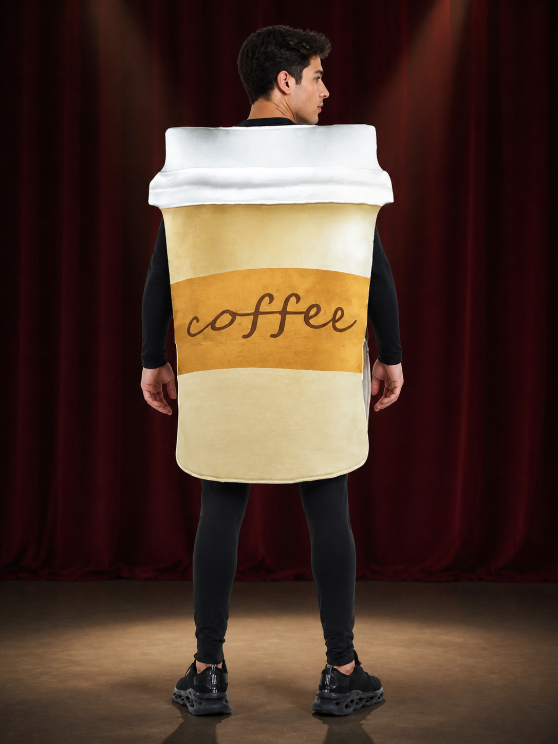 Coffee Cup Carnival Costume for Halloween and Cosplay back view