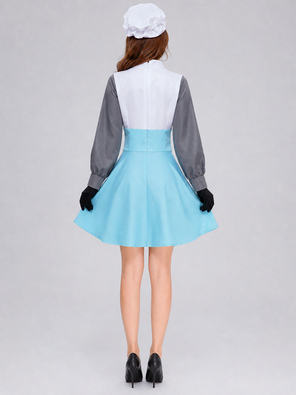 Snowman Cosplay Dress with Collar and Bow