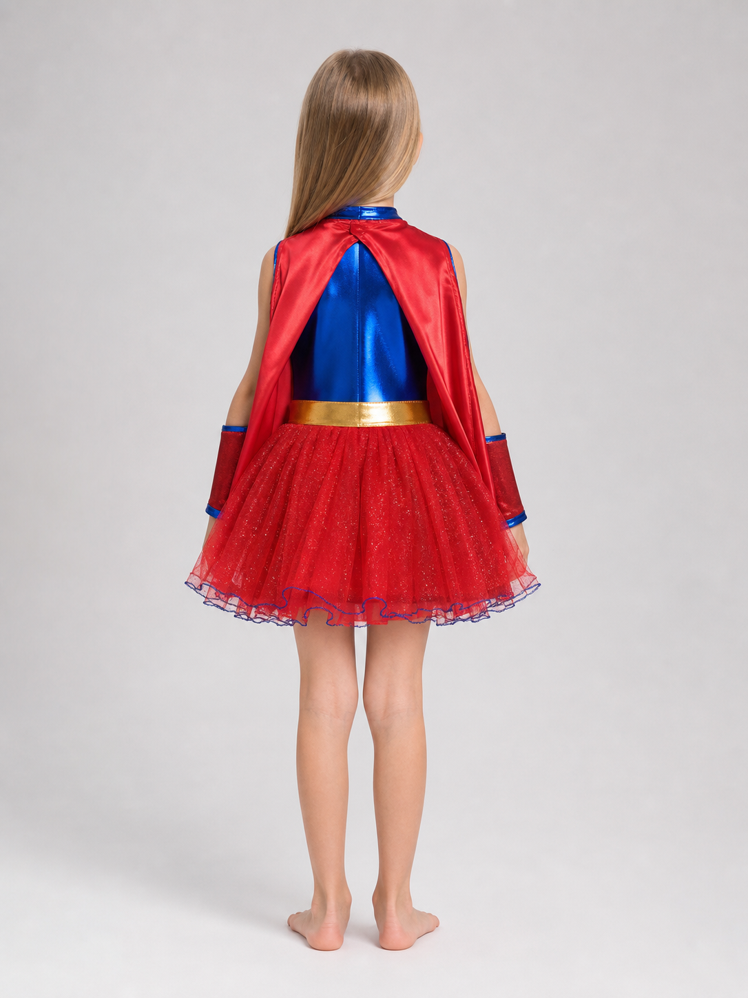 Kids' Superhero Costume Dress with Cape for Cosplay
