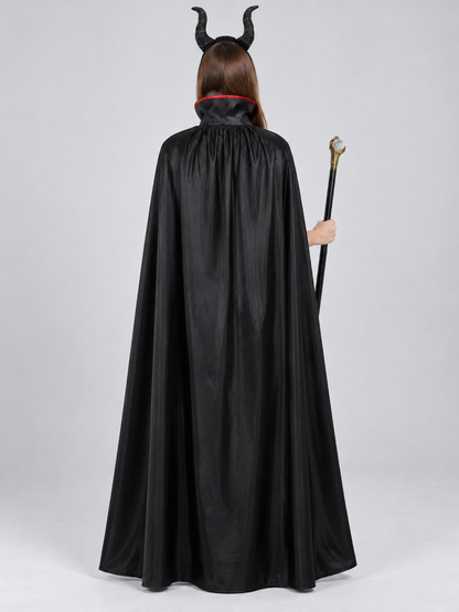 Reversible Carnival Cloak with Wand and Horned Headband back view