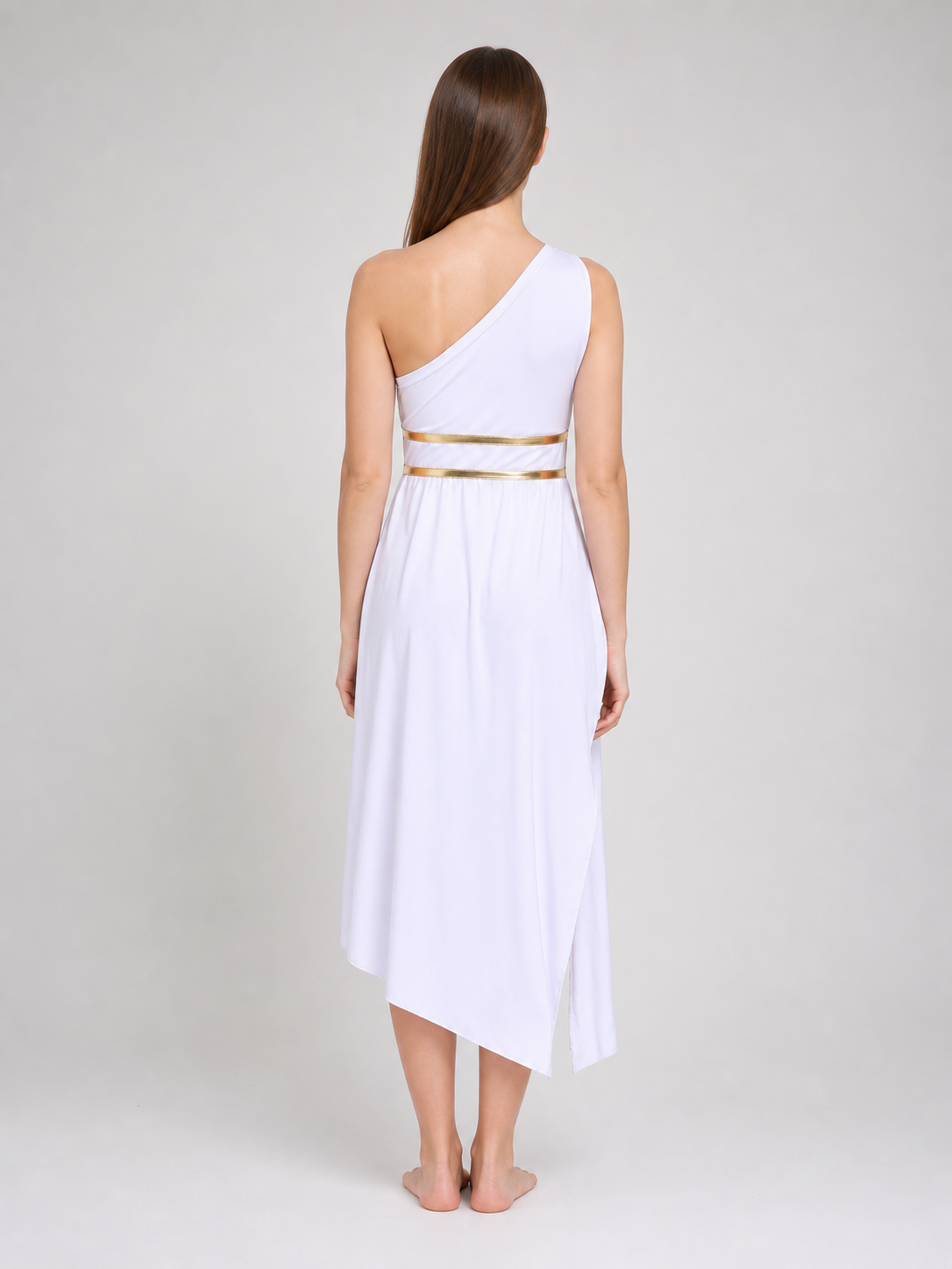 One-Shoulder Greek Goddess-Style Dress back view
