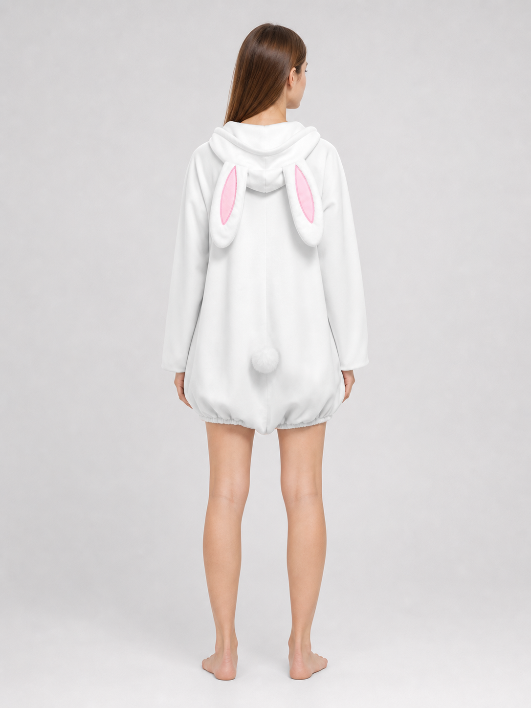 Rabbit Costume with Ears, Tail, and Pink Panel