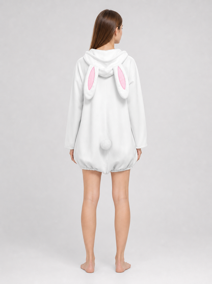 Rabbit Costume with Ears, Tail, and Pink Panel