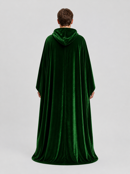 Green Hooded Death Cosplay Cloak for Halloween back view
