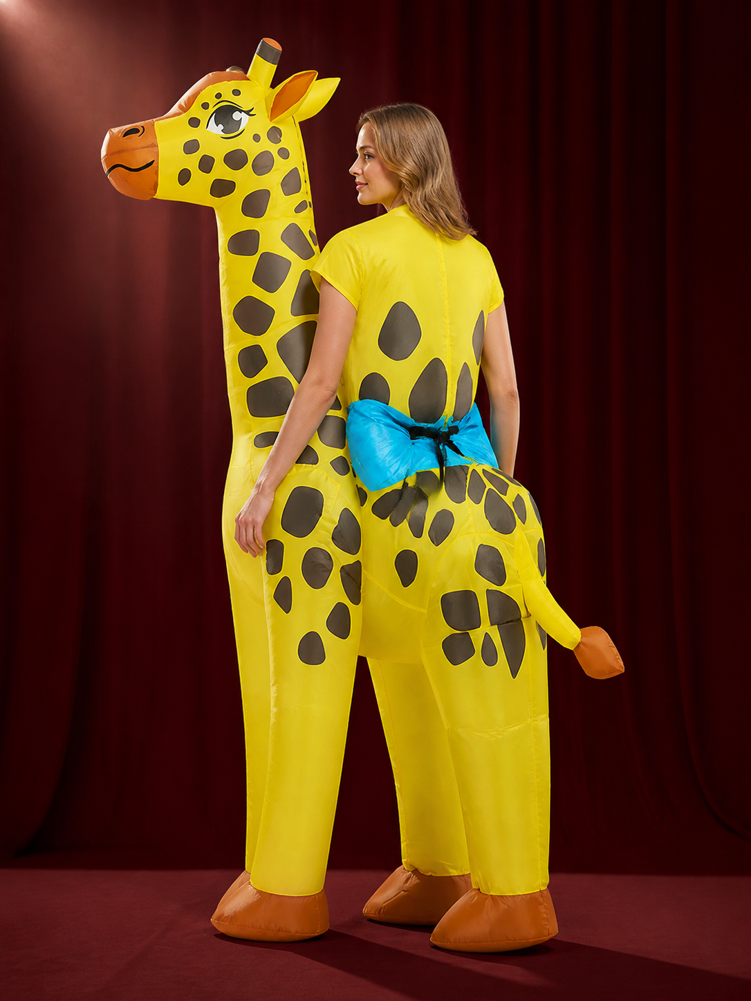 Giraffe Inflatable Costume, Funny Halloween Outfit back view
