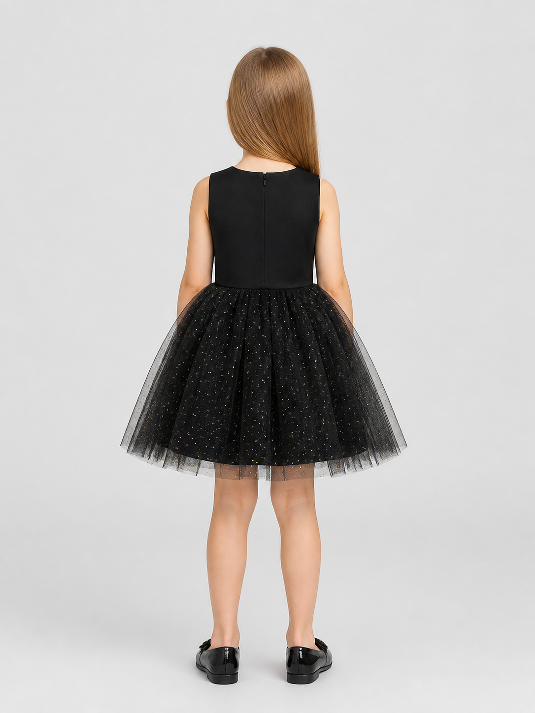 Children's Tutu Dress with Pumpkin and Bat Print back view