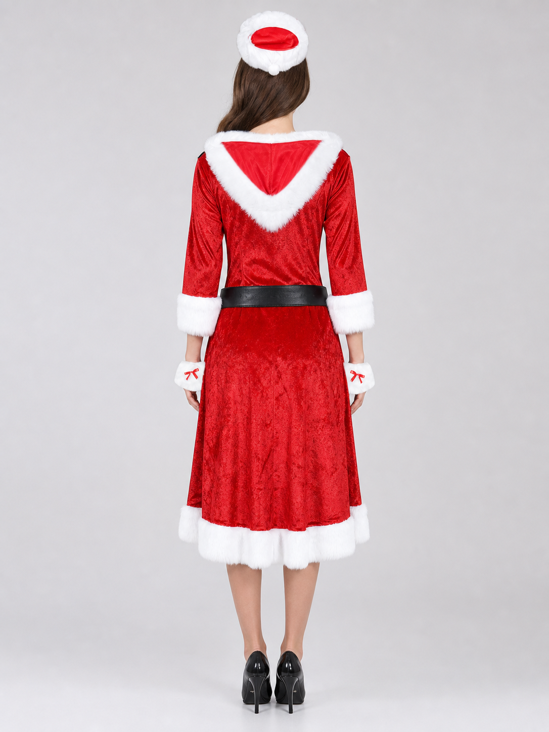 Santa Claus Costume: Red Dress, Hat, and Gloves