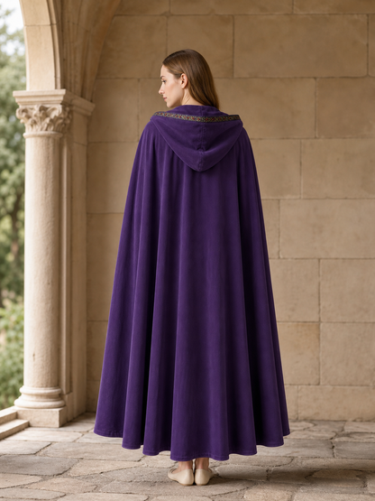 Purple Hooded Velvet Costume Cape product view 49