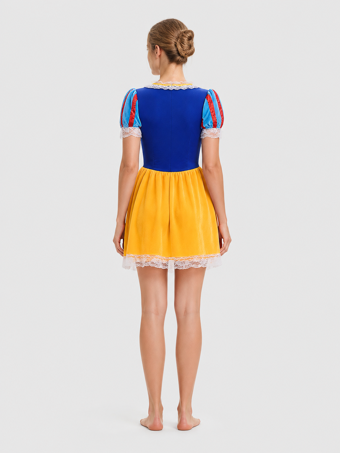 Snow White Cosplay Costume, Dress with Sleeves back view