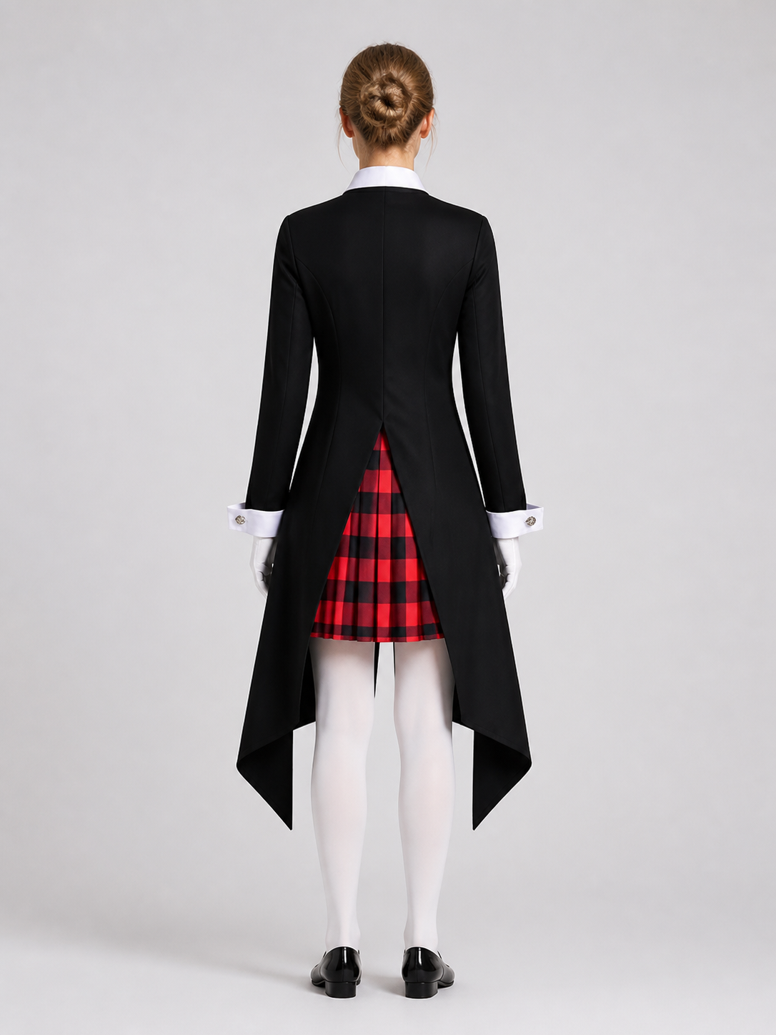Maka from Soul Eater Cosplay Costume, Red and Black Plaid back view
