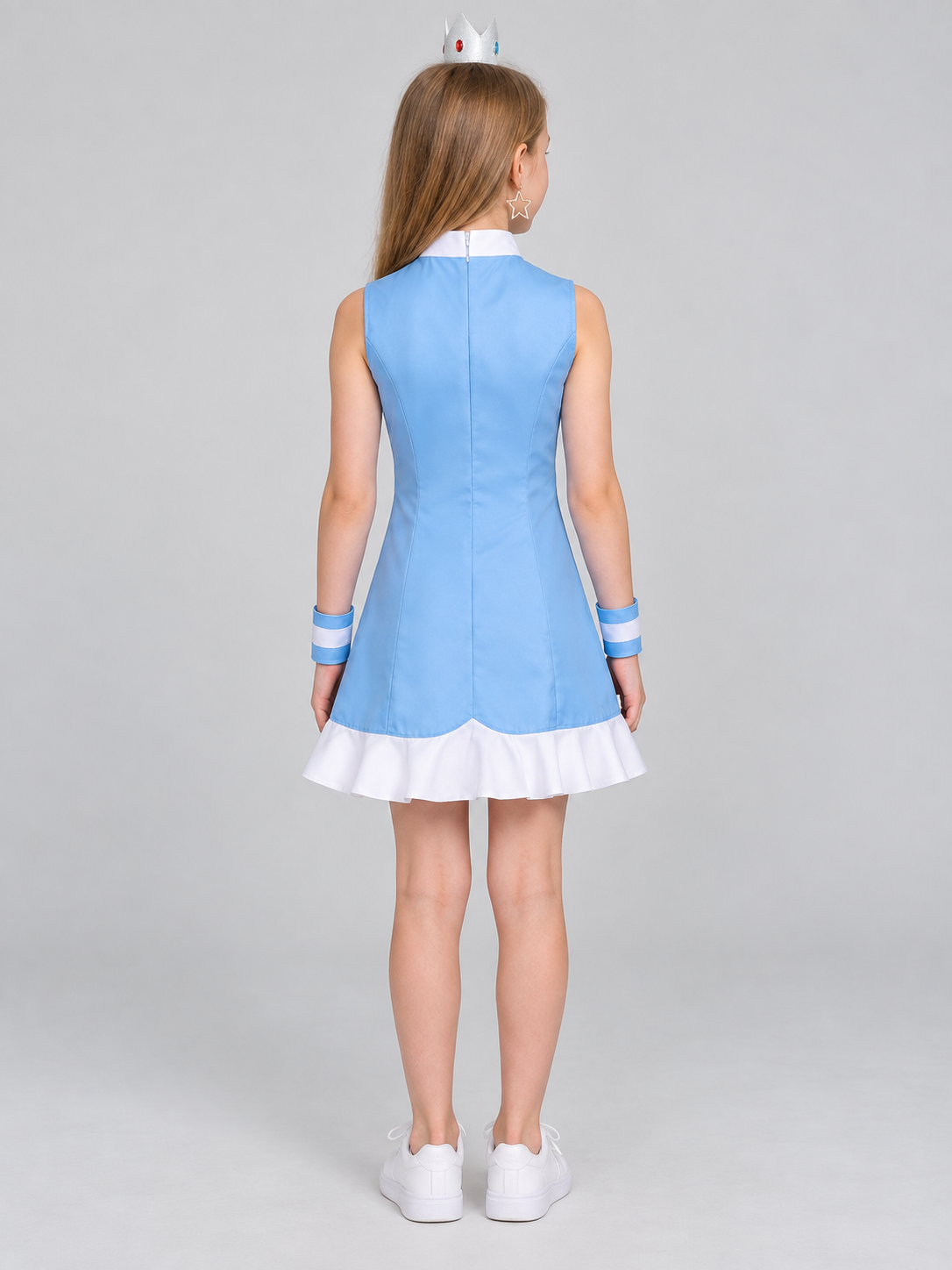 Cosplay Dress with Crown and Accessories back view
