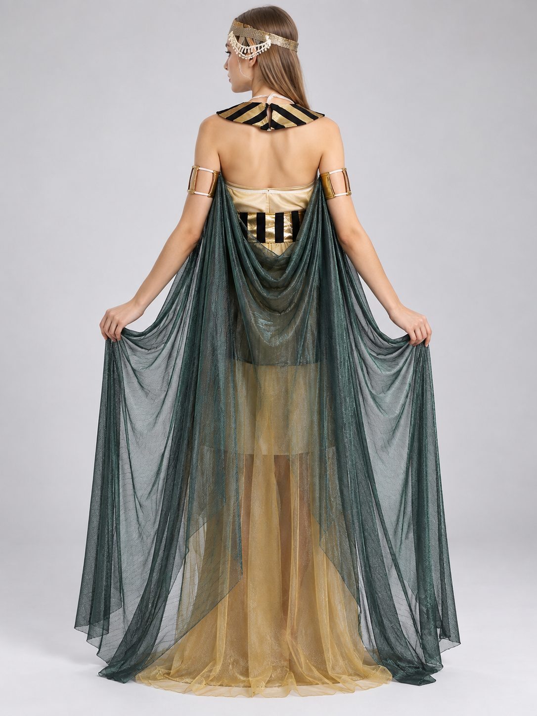 Egyptian-Style Carnival Costume with Cape back view