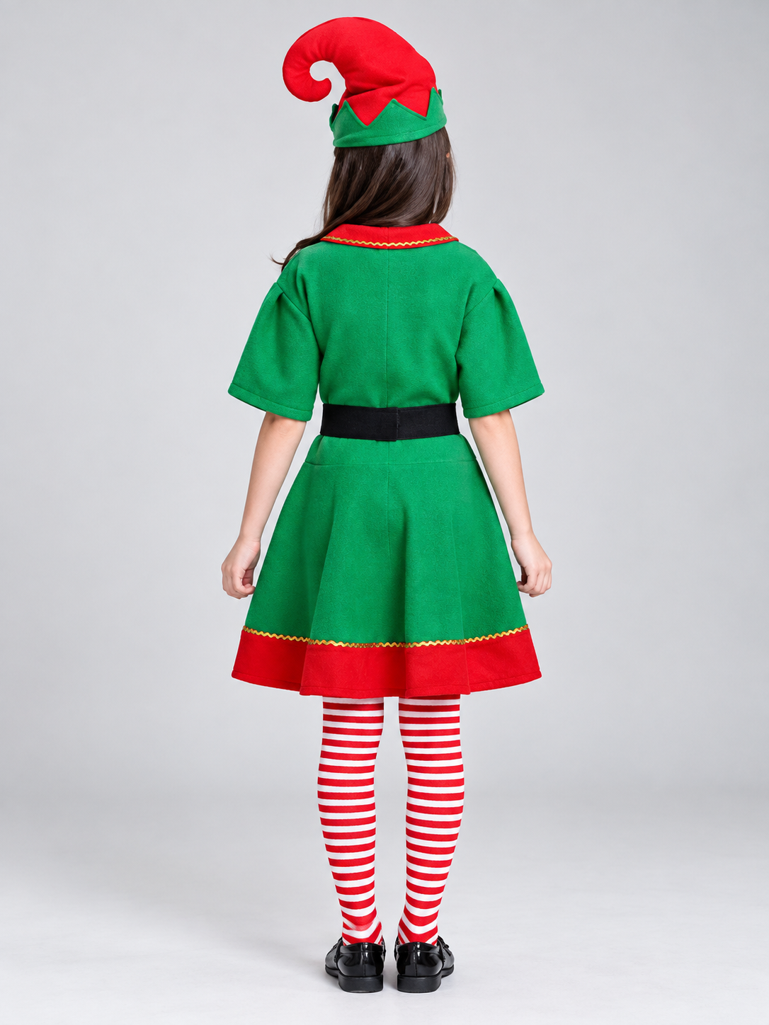 Children’s Christmas Costume with Hat and Belt back view
