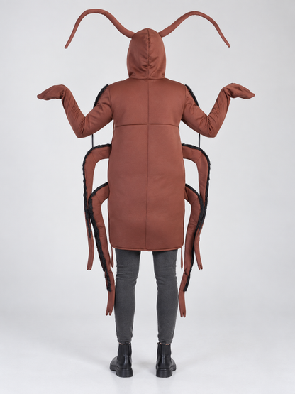 Brown Insect Costume with Hood back view